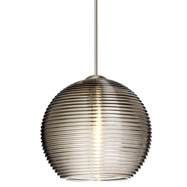 Besa Lighting Kristall 6 Cord Pendant, Smoke, Satin Nickel Finish, 1x5W LED 1XT-461502-LED-SN - main